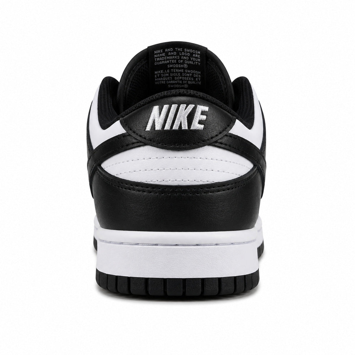 Nike Dunk Low Panda blanco negro detalle talón