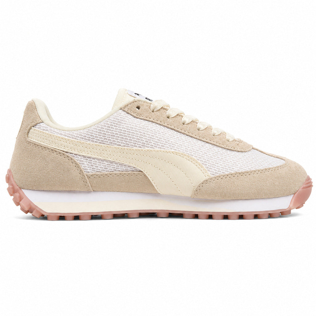 Puma Easy Rider Vintage blanco crema malla cordones satén lateral derecha
