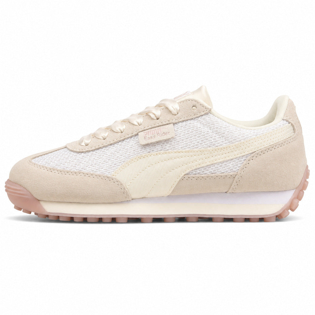Puma Easy Rider Vintage blanco crema malla cordones satén lateral izquierda