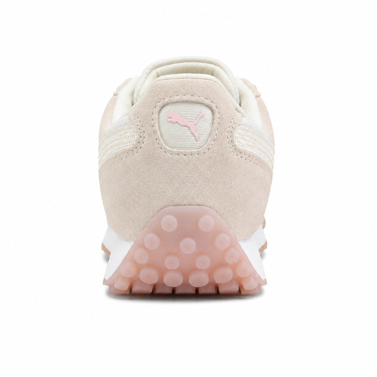 Puma Easy Rider Vintage blanco crema malla detalle talón rosa