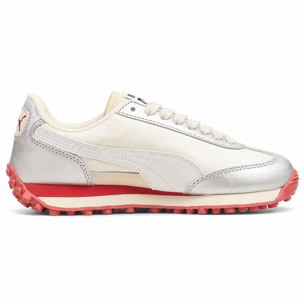Puma Easy Rider Vintage crema rojo plateado lateral derecha