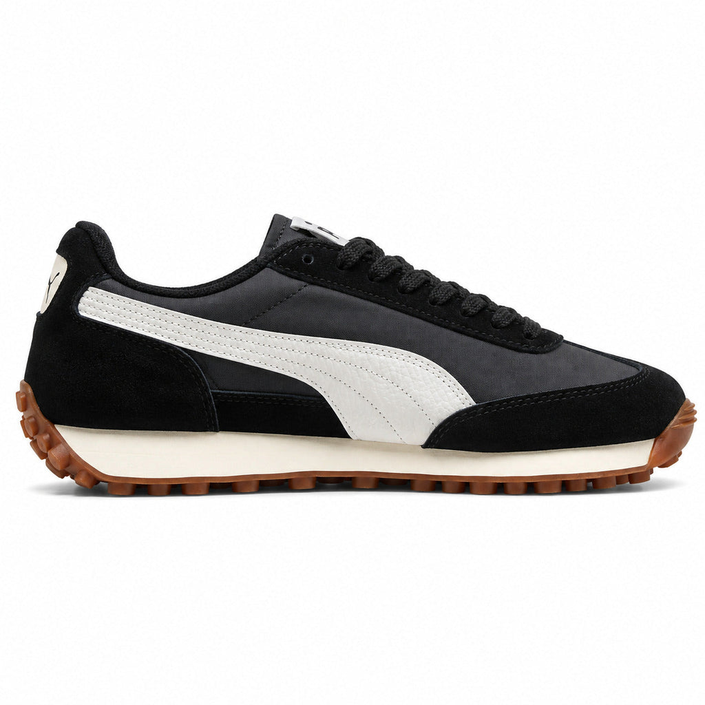 Puma Easy Rider Vintage negro blanco ante lateral derecha
