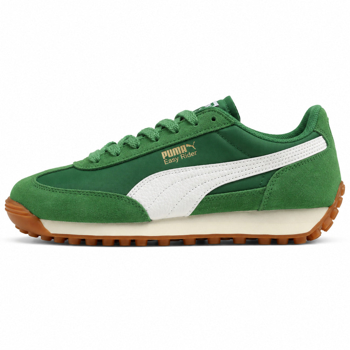 Puma Easy Rider Vintage verde blanco ante lateral izquierda