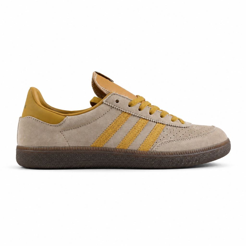 Adidas x CP Company Wimberly SPZL marrón amarillo lateral derecha
