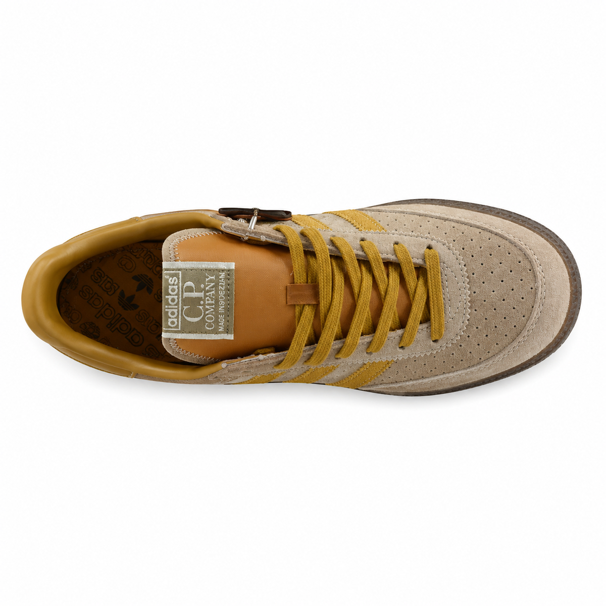 Adidas x CP Company Wimberly SPZL vista superior marrón amarillo
